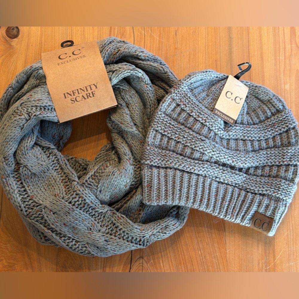 C.C Exclusives Confetti Knit Beanie and Scarf Set